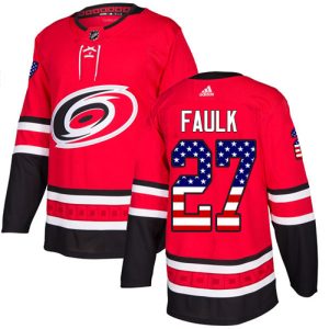 Kinder Carolina Hurricanes Eishockey Trikot Justin Faulk #27 Authentic Rot USA Flag Fashion